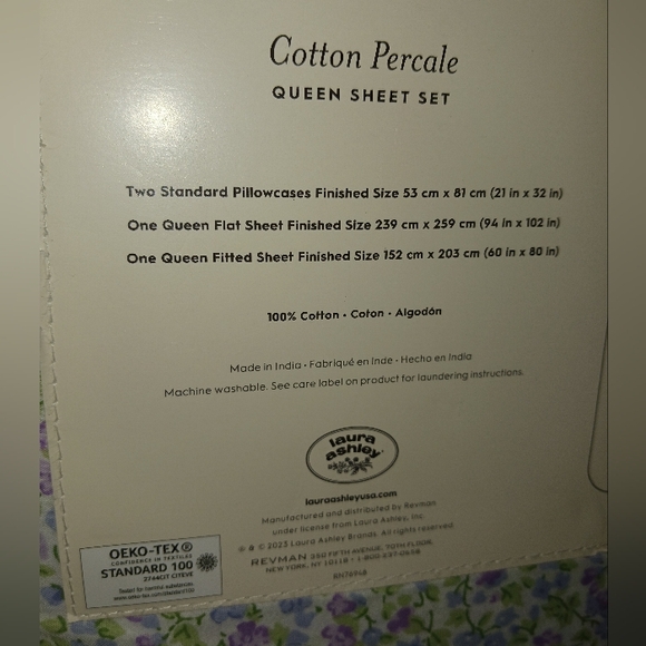 ❌️SOLD❌️ Emogene Laura Ashley Queen Sheet Set 100% Cotton - Picture 7 of 15